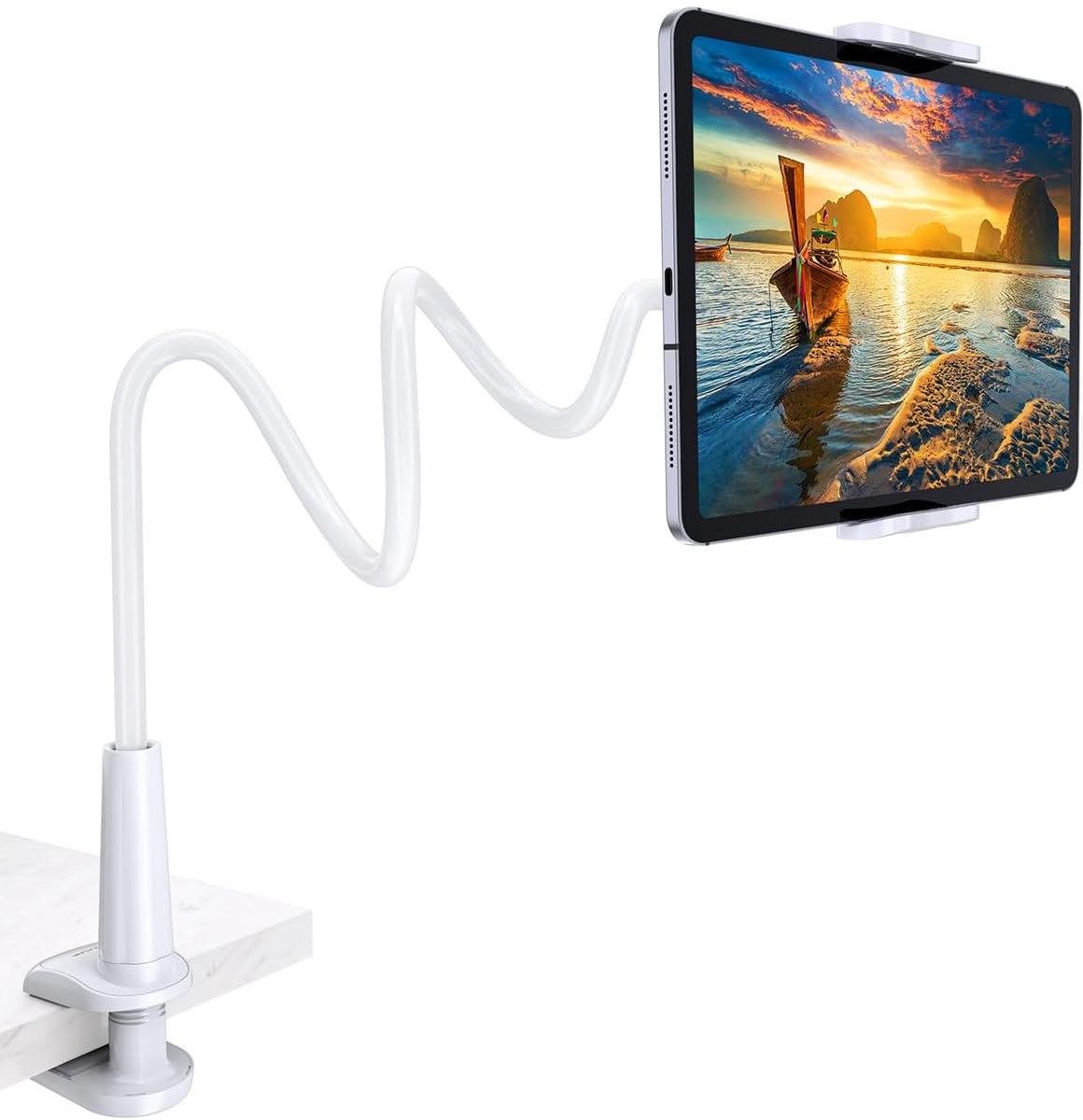 Telefoonhouder – Ganzenhals – Flexibele lange arm voor bed – 1 stuk – Wit