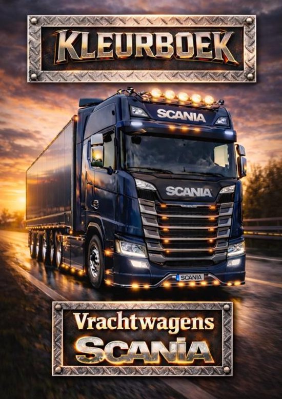 Kleurboek, Scania vrachtwagens. - cover