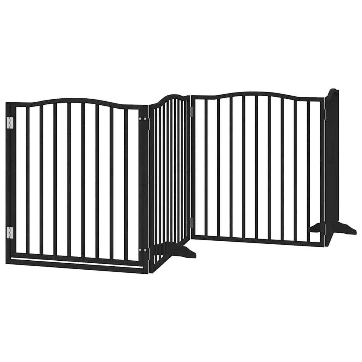 Bol.com vidaXL - Hondenhek - inklapbaar - 4 - panelen - 320 - cm - populierenhout - zwart aanbieding
