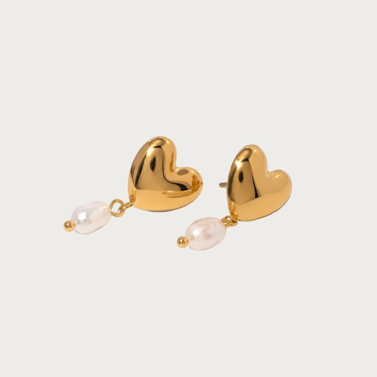 Pearl Heart - Oorbellen - Stainless Steel