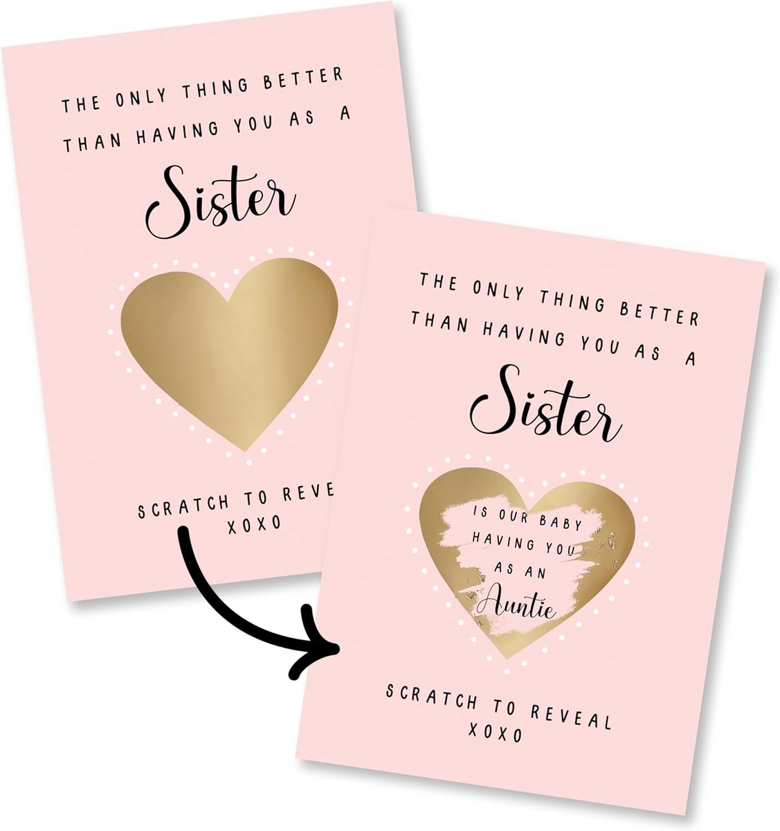 Zwangerschapsaankondiging voor Tante - Baby Reveal Scratch Off Kaart met Stickers