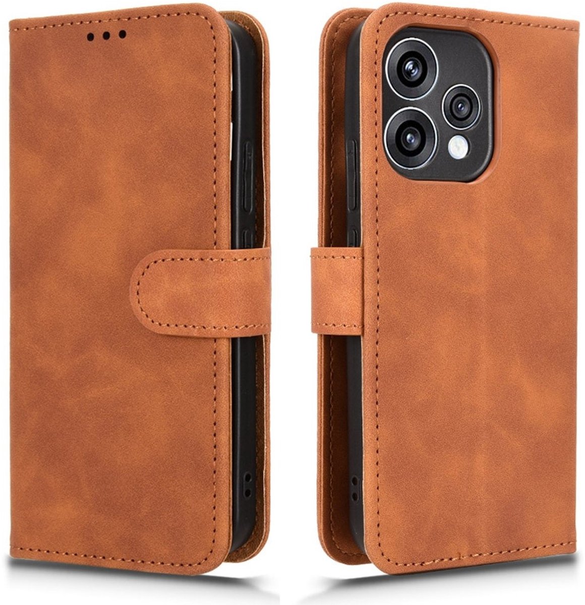 Coverup Hoesje - Geschikt voor OPPO Reno15 Hoesje - Coverup Book Case - Bruin