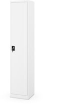 JAN NOWAK - Armoire de Bureau Colonne ALEX - Armoire de Rangement en Métal Hauteur 220 cm avec porte et serrure - Blanc