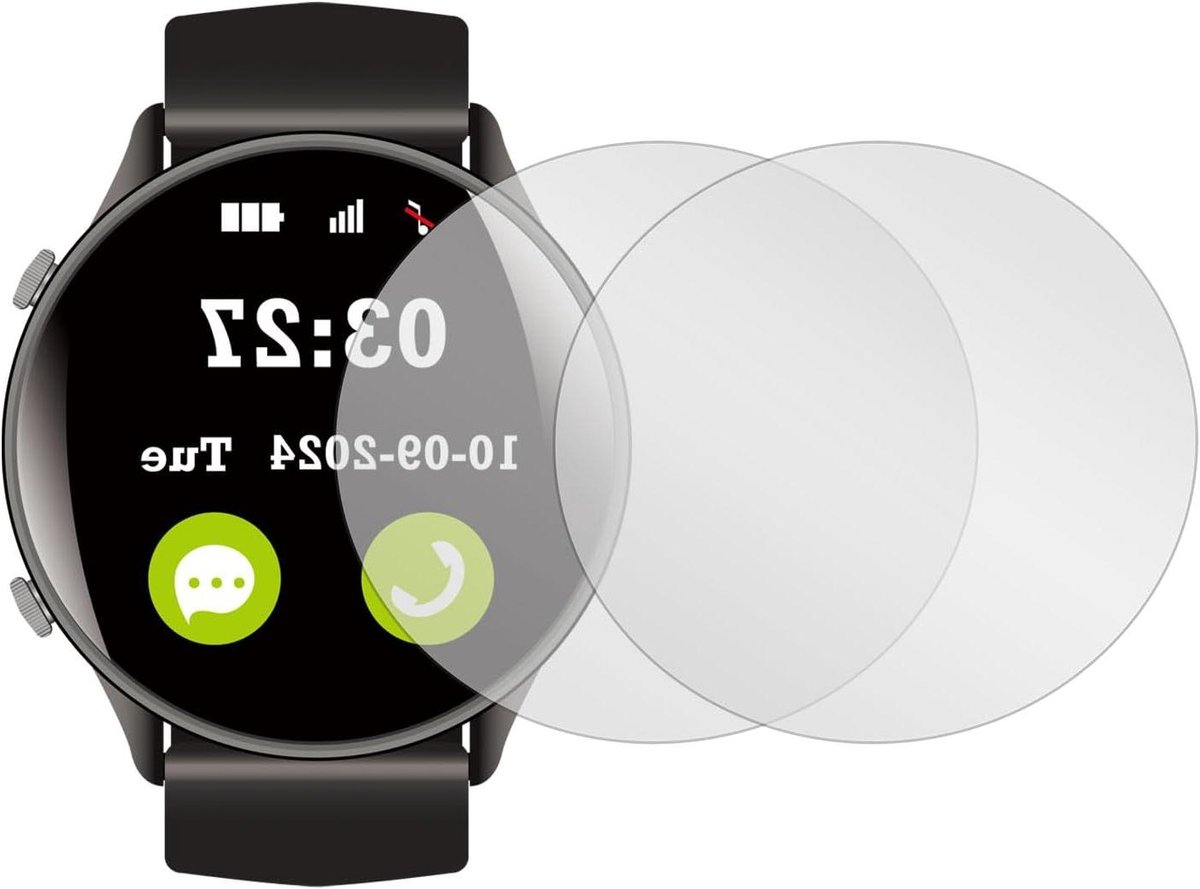 Allecto - Displaybeschermfolie - Horloges - Gehard glas - Spionagebescherming - Kristalfolie - Universeel - Wijzerplaat - Zachte bescherming - Privacy - Grijs - Geschikt voor - 33,5 mm - 2 x.