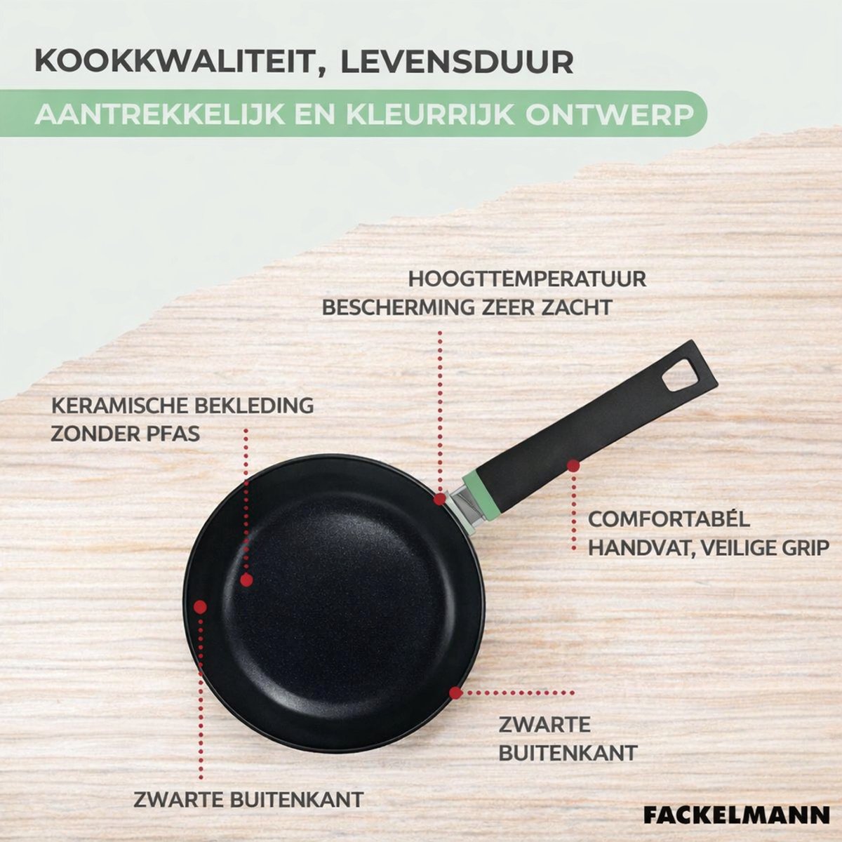 Pan 20 cm aluminium keramische antiaanbaklaag zonder PFAS Fackelmann Brandao