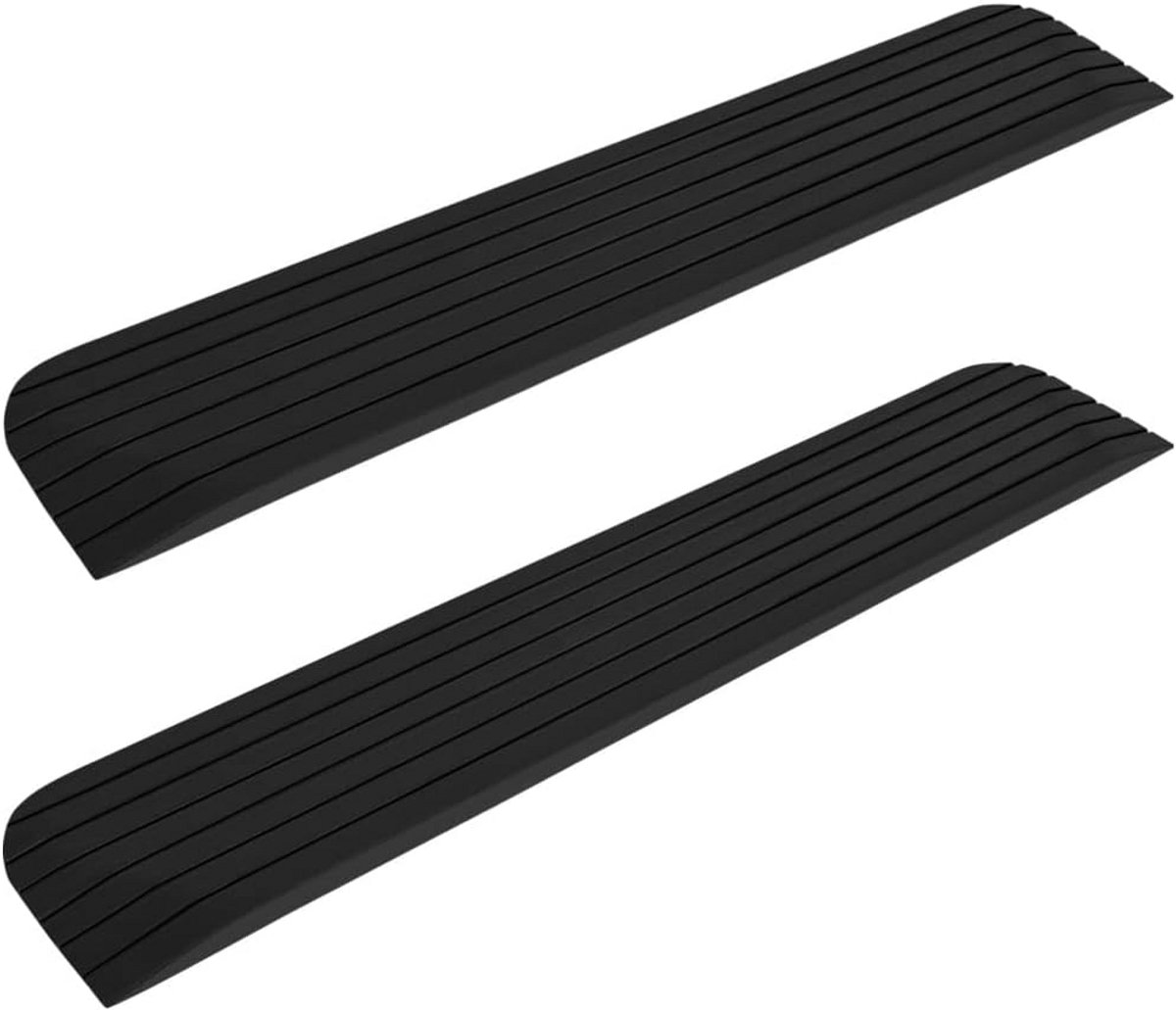 Drempelhulpstukken 2 stuks 110x21x2.5 cm - Rubber voor looprekken en rolstoelen
