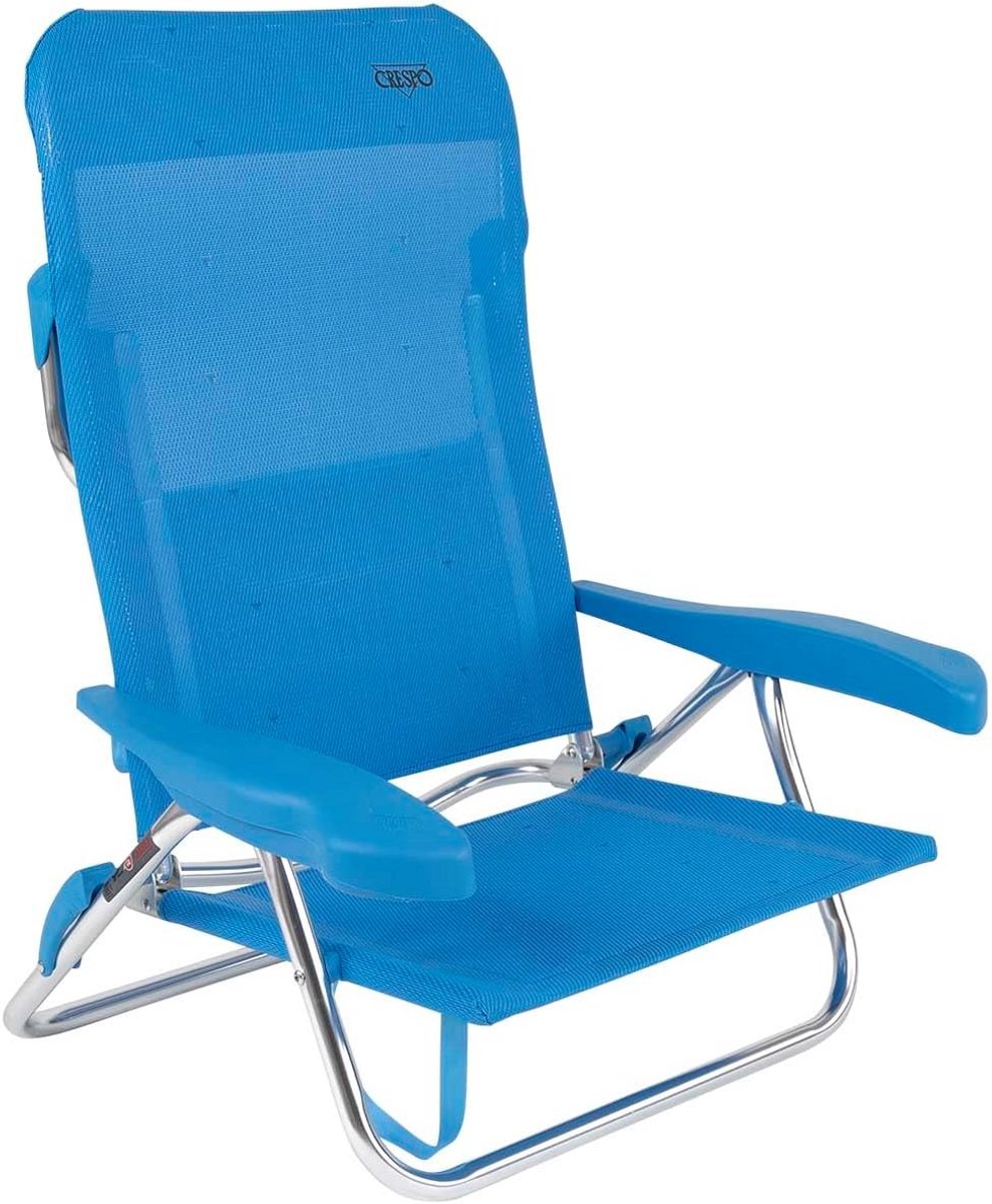 Strandbed 7 Verstelbare Posities Afneembaar Meervezel Aluminium 3 Poten