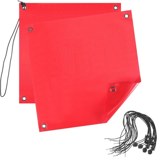 Red Warning Flag - 2 Pieces - Extra Long Warning Flags met Rubber Rope ...
