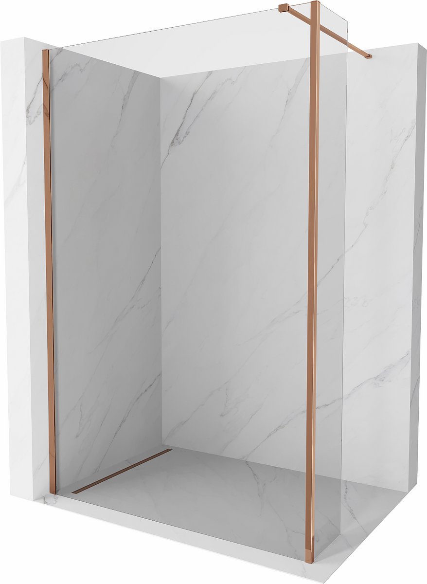 Mexen Kioto douchewand Walk-in 145 x 30 , transparant, roze goud - 800-145-212-60-00-030