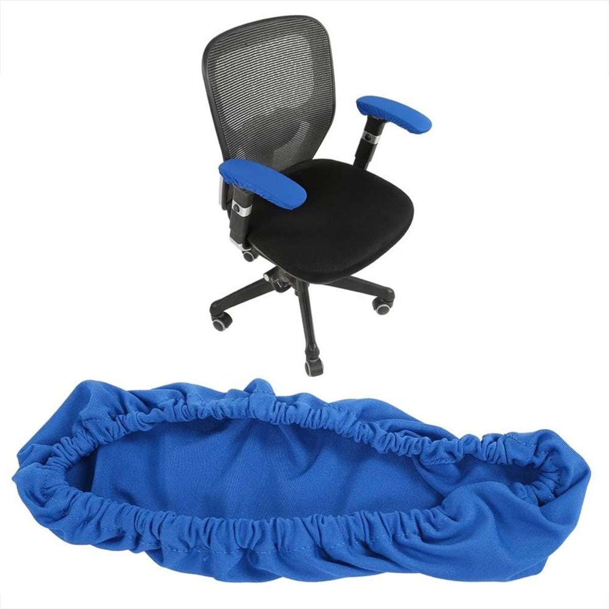 MK Stoer -Armhoes voor Bureaustoel - Armleuninghoes - Elastisch - Comfortabel - Afneembaar - Stoelarmkussen - Thuiskantoor en Bar - Blauw