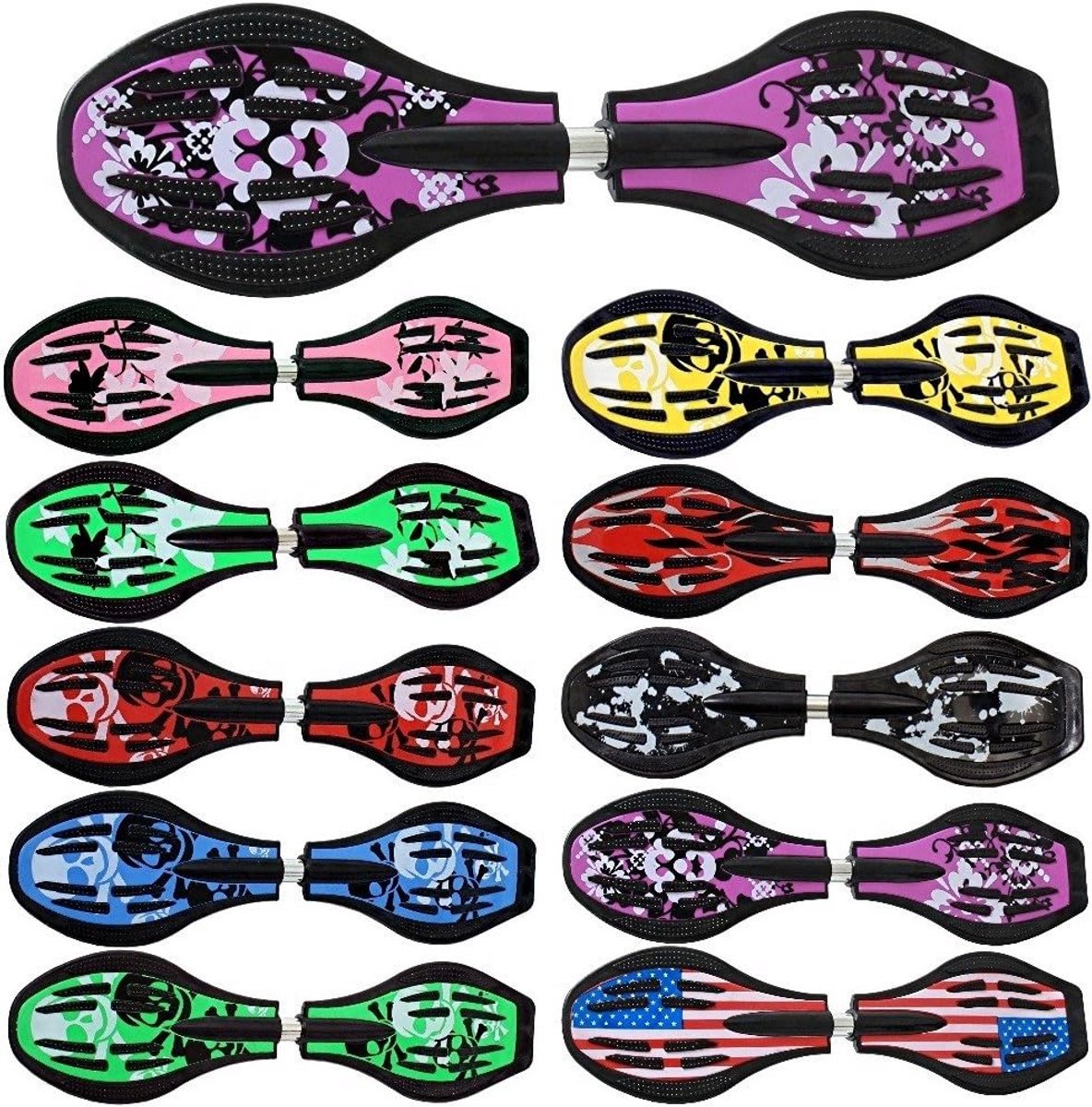Waveboard met LED-wielen, hoge kwaliteit ABEC-9 lagers en draagtas