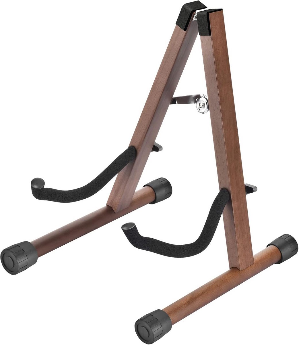 Houten Gitaarstandaard Opvouwbaar A-Frame voor Akoestische en Elektrische Gitaren