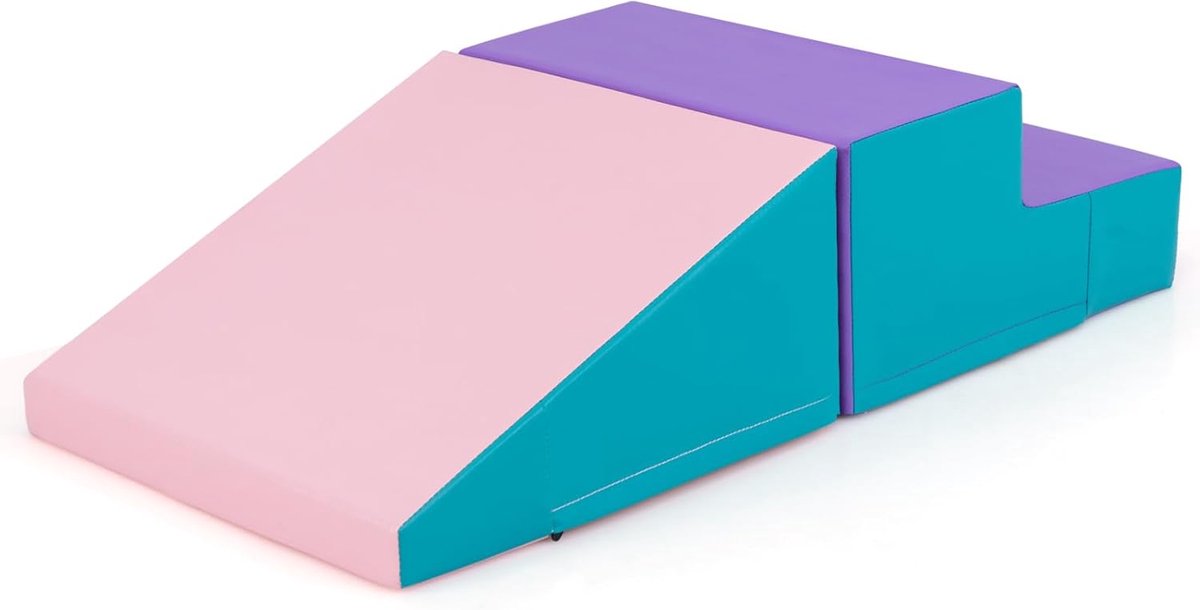 KOMFOTTEU 2 delig Schuimblokken - van kunstleer en schuim - Soft Play Foam Blokken - Reuze Bouwblokken - Montessori-klimblokken - voor kinderen