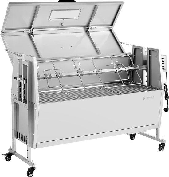 VEVOR Rotisserie Grill 38W Speenvarken Grill Lam Grill Houtskool Grill (1168,4 mm Grilllengte) met 60 Kg Draagvermogen & Wielen & 4-Voudige Hoogteverstelling & Deksel, Roestvrijstalen Elektrische Grillset Voor Kamperen van Merkloos — afbeelding 3
