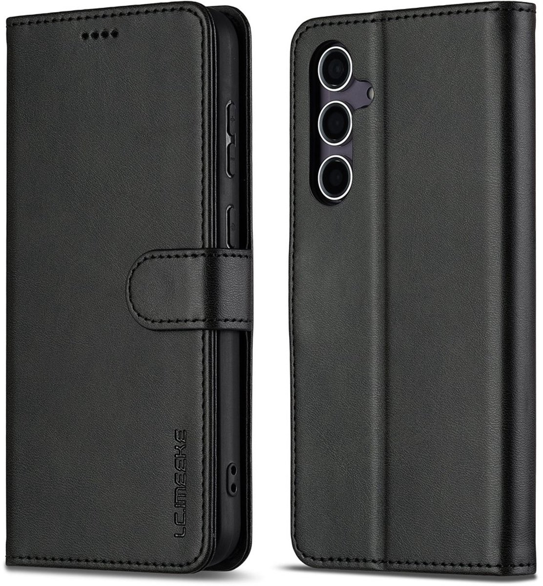 LC.IMEEKE Hoesje - Geschikt voor Samsung Galaxy A37 Hoesje - LC.IMEEKE Luxe Book Case - Zwart