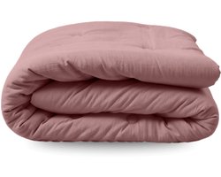 Zelesta Japandibed Katoen Mousseline - Dekbed zonder overtrek katoen - Wasbaar dekbed - Met vaste overtrek - Old Pink - 160x220cm