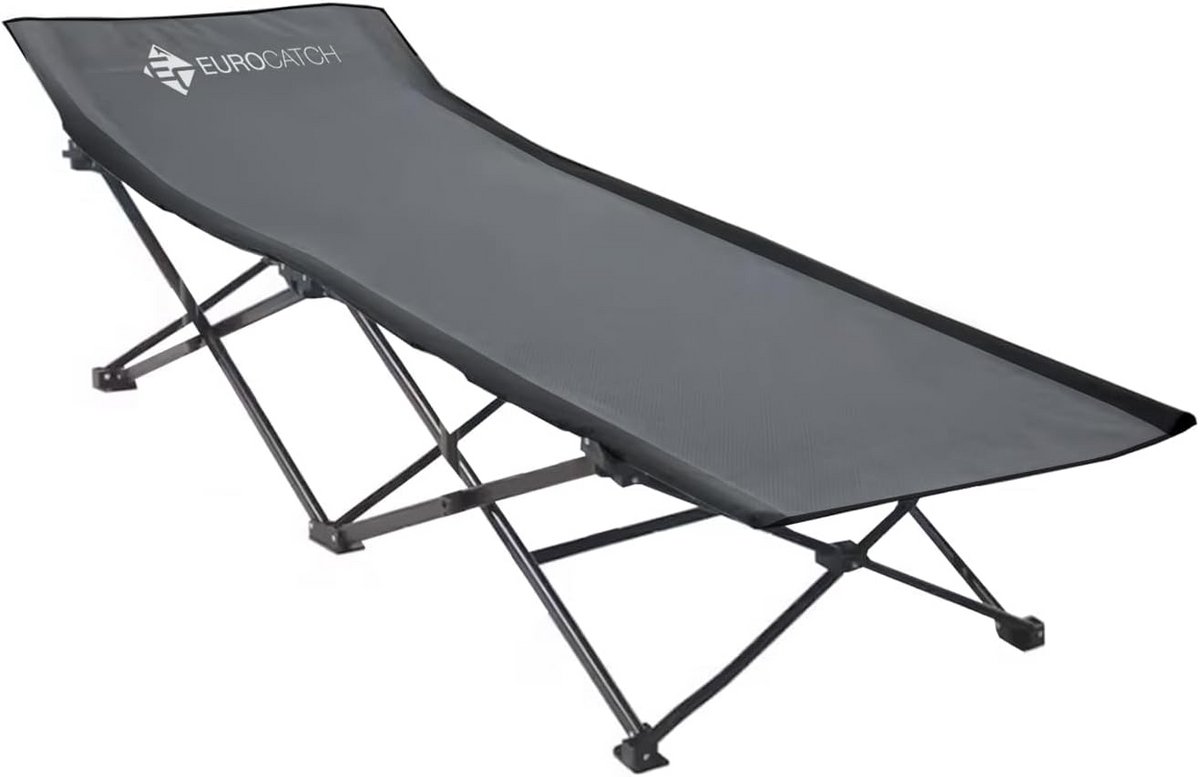 Opklapbed Grijs 190 cm - Vouwbed voor Festival, Kamperen en Gasten - Lichte en Stabiele Fieldbed - 115 kg Draagvermogen - Oxfordweefsel