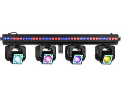 BeamZ ShowBar GO Vibe - Moving head bar met 4 moving heads - Met LED bar en LED ringen - RGBW