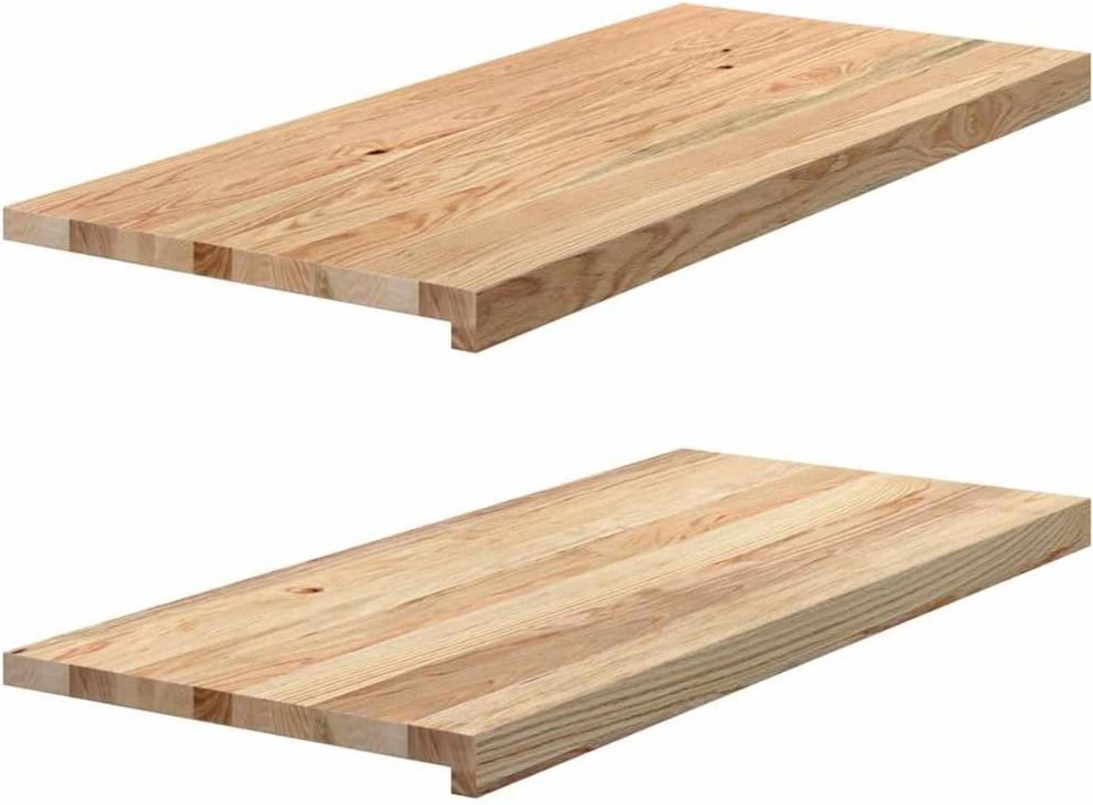 Vensterbanken Massief Eikenhout Naturel 2 stuks 90x40x2 cm