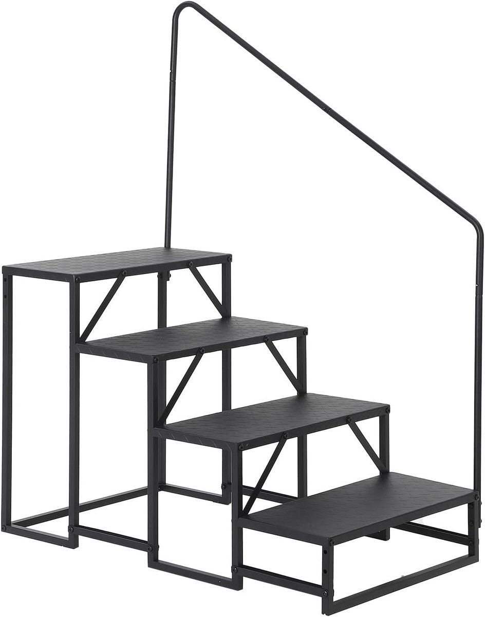 Trapleuning – geschikt voor zwembaden, stacaravans, bubbelbaden, campers, mobiele woningen en tuinen – 66 x 108 x 147,3 cm