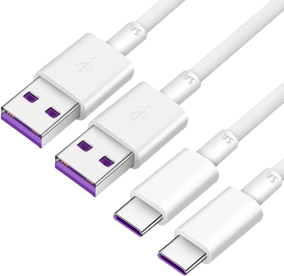 2-pack Huawei Originele Oplaadkabel SuperCharge 5A USB-C AP71 Wit
