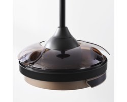 LumenXL - Plafondventilator Vento zwart met bruin incl. LED en afstandsbediening