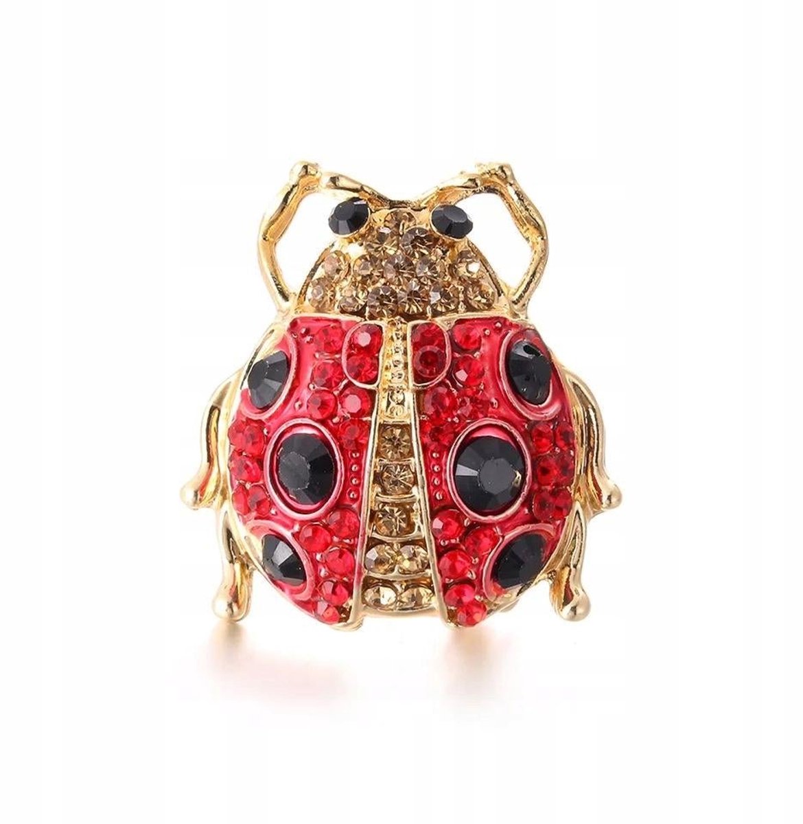 PINETS Lieveheersbeestje Broche met Zirkonia in Kristal