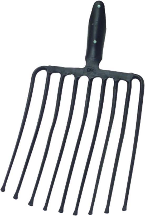 Fourche à pierres noire avec 9 dents sans manche, dimensions 330x250mm, de la marque IDEAL.