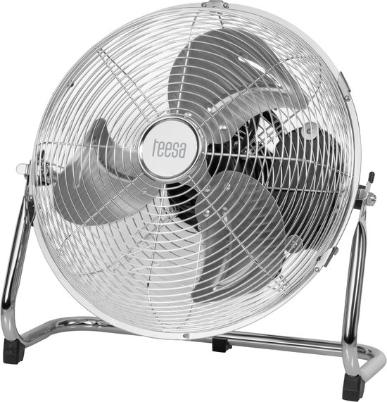 Vloerventilator 30cm 50W met 3 snelheden kantelbaar metalen behuizing antislipbasis Teesa TSA8057
