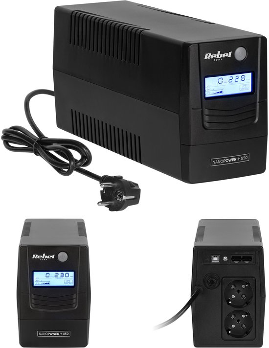 Foto: Rebel ups 850va lcd noodstroomvoorziening voor pc router modem usb viewpower