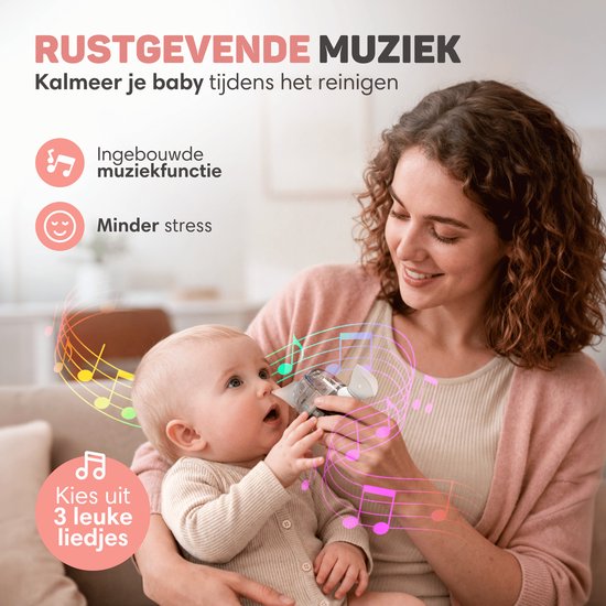 Vulpes Goods® Babycare - Baby Neusreiniger 2-in-1 - Baby Neusreiniger Elektrisch met Ultrasone Vernevelaar - 65kPa Zuigkracht & 5 standen - Neusdouche - Snoetenpoetser - Neuszuiger - Lichtgewicht & Muziek - Grote Batterij - USB-C van Merkloos — afbeelding 4