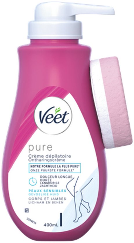 Veet - PURE - Ontharingscrème - Gevoelige Huid - Geen Geur van Ammoniak - 400 ml