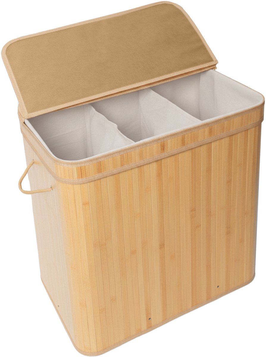 Wasmand - naturel - 61x61,5x41,5 cm - voor wasgoed