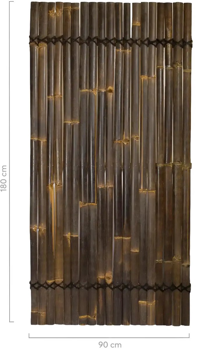 Masters of Bamboo® Bamboe Schutting Budget - 90 x 180 cm - Zwart - Tuinscherm / Bamboe scherm