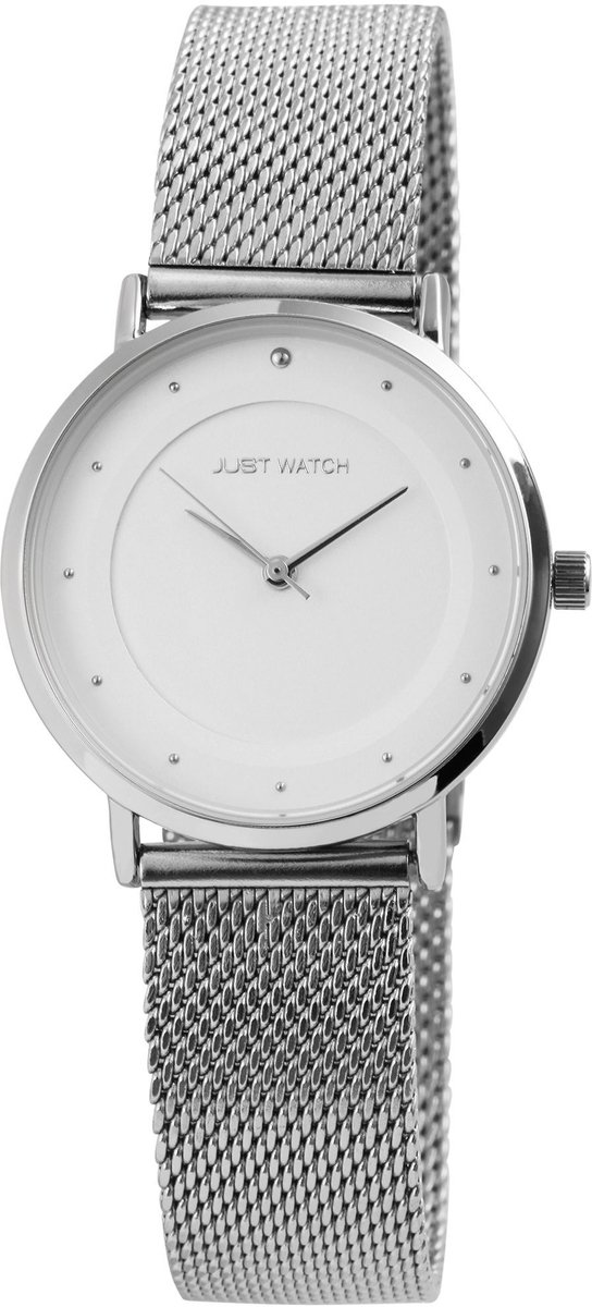 JUST WATCH dameshorloge roestvrij staal Virginia met Milanese band, 3 ATM, mineraal glas
