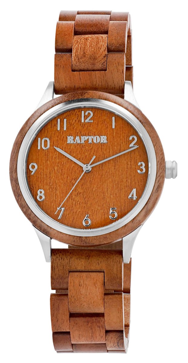 Raptor Herenhorloge zebrahout Cedric Raptor herenhorloge "Cedric", houten band en kast met