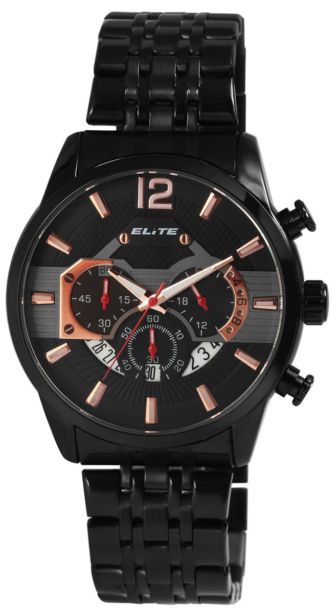 Elite Herenhorloge van roestvrij staal 2800085 ELITE heren chronograaf met roestvrijstalen band