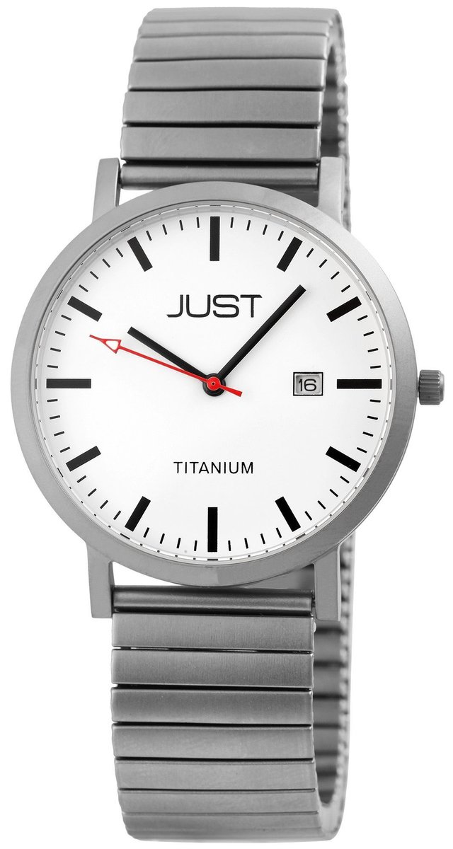JUST Herenhorloge titanium Luke Just herenhorloge met trekband, titanium, 5 ATM