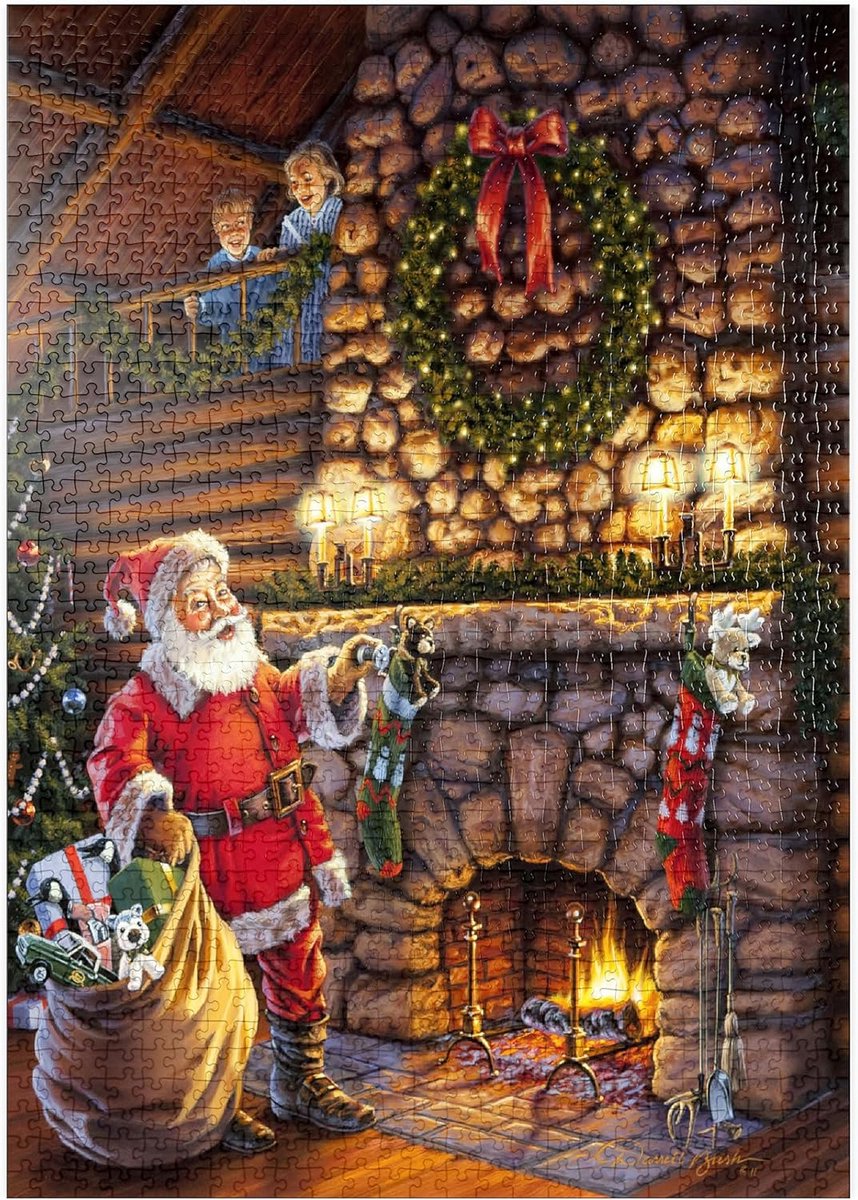 Kerstman Puzzel - Legpuzzel Stukjes - Feestelijke Ontspanning - Premium Kwaliteit Karton - 1000 Stukjes - Kleurrijk