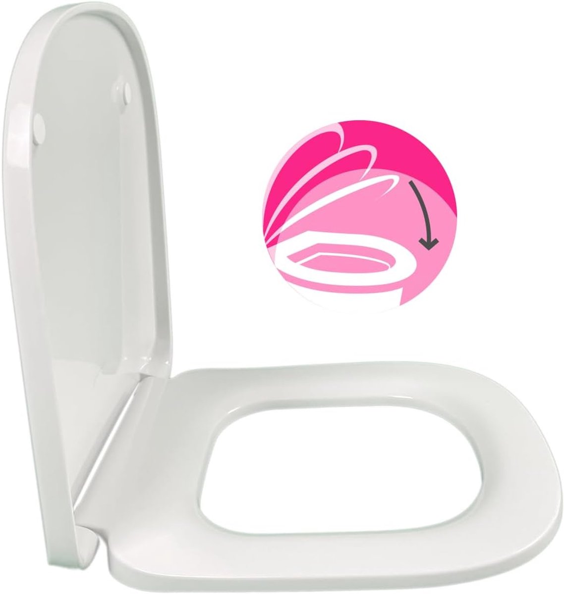 Toiletbril - Zitting - Badkamer Comfort - Progressief Softclose - 41.7 x 34.1 cm - Wit