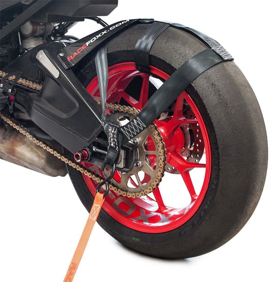 Spanband voor Motor Achterwiel Zekering Transport Zwart