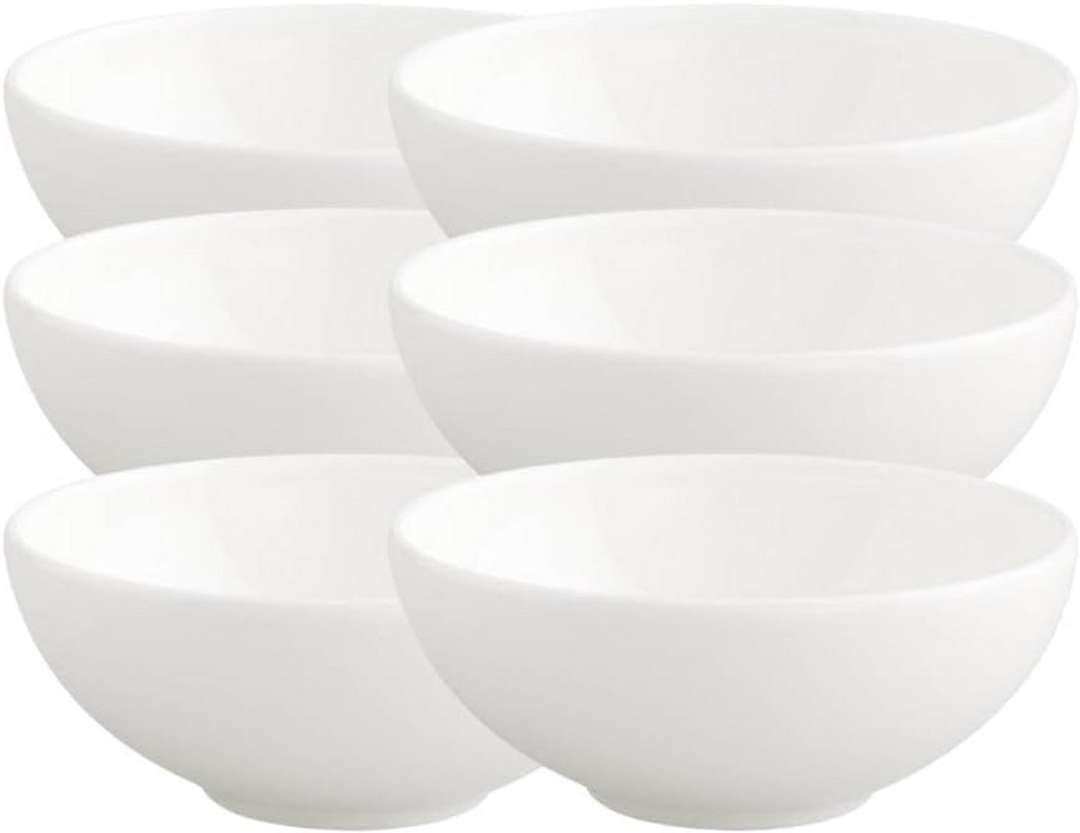 Set van 6 Dessertkommen 13 cm Premium Bone Porselein Wit voor 6 Personen