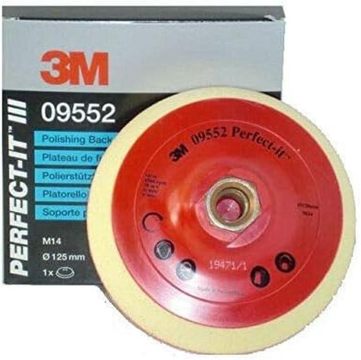Polijststeun Klittenband 125 mm M14 voor Polijstpads