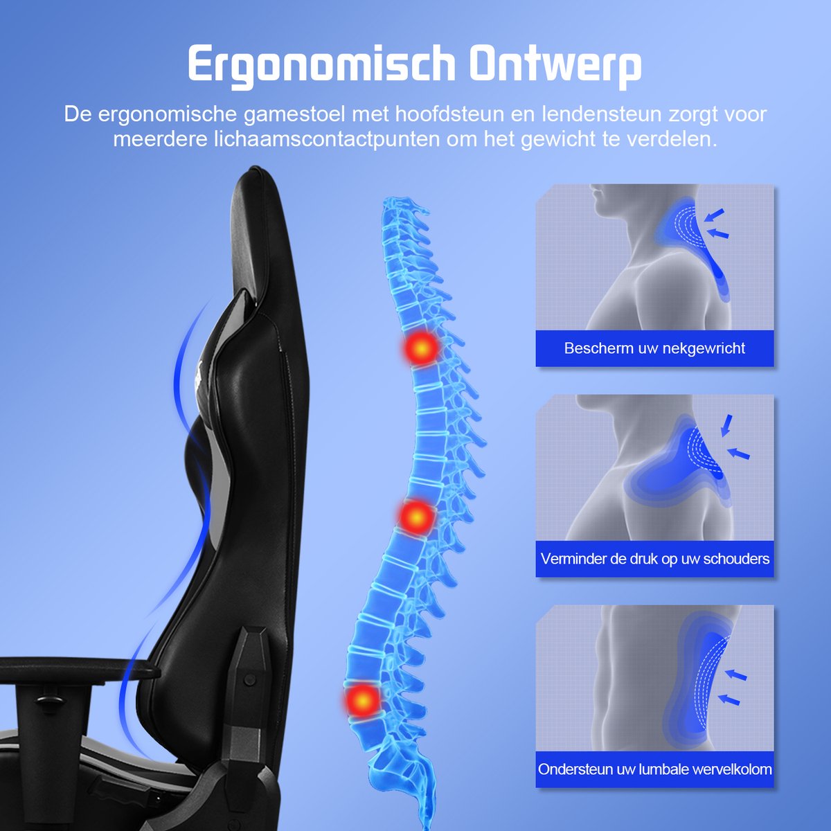 Elekiatech Gaming Stoel Racing Style (EAN: 8721042020130) - afbeelding 2