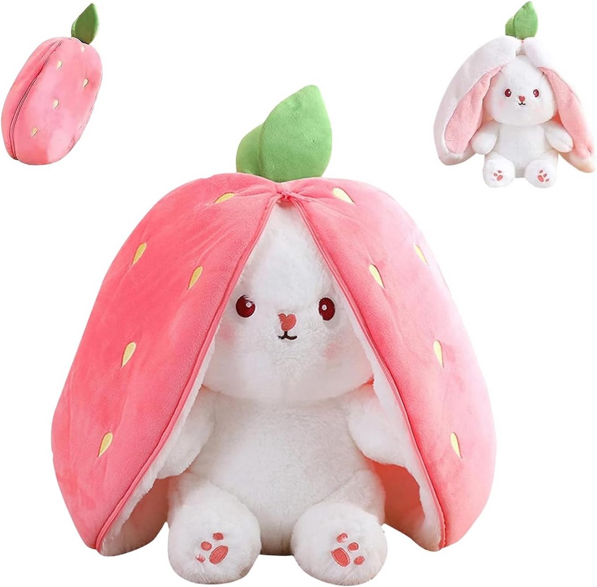Schattig Pluche Konijn Knuffeldier Roze Zacht Kussen voor Kinderen en Baby's
