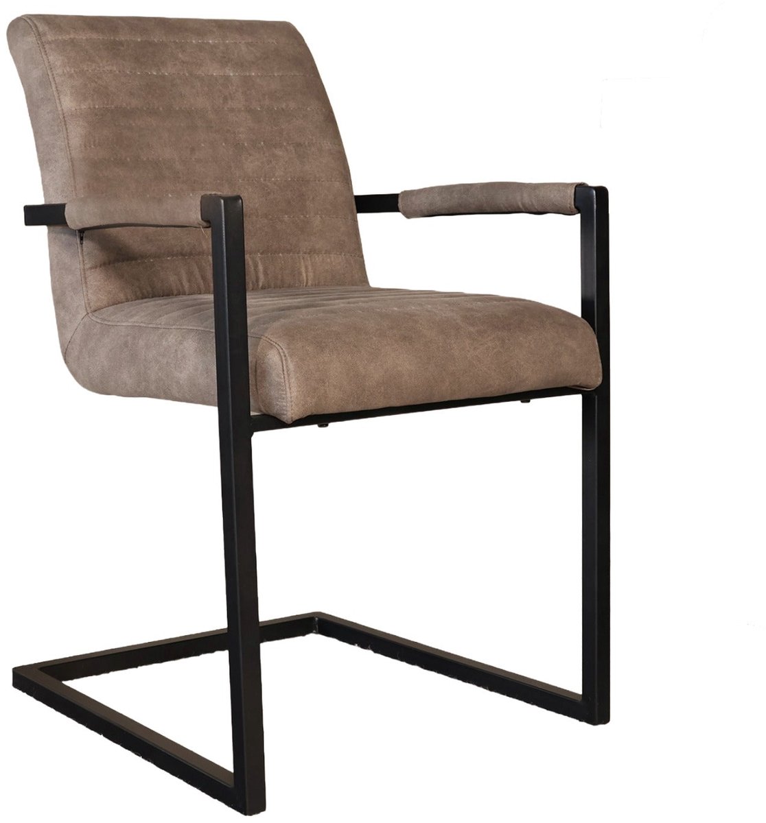 Lizzely Garden & Living Eetkamerstoel grijs microvezel Noor industrieel eetstoel zetel