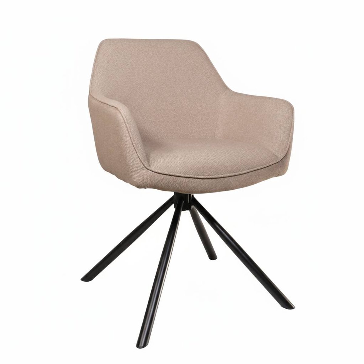 Lizzely Garden & Living SET DEAL 6 stuks: Eetkamerstoel draaibaar Dakota taupe stof eetstoel draaibare stoel zetel
