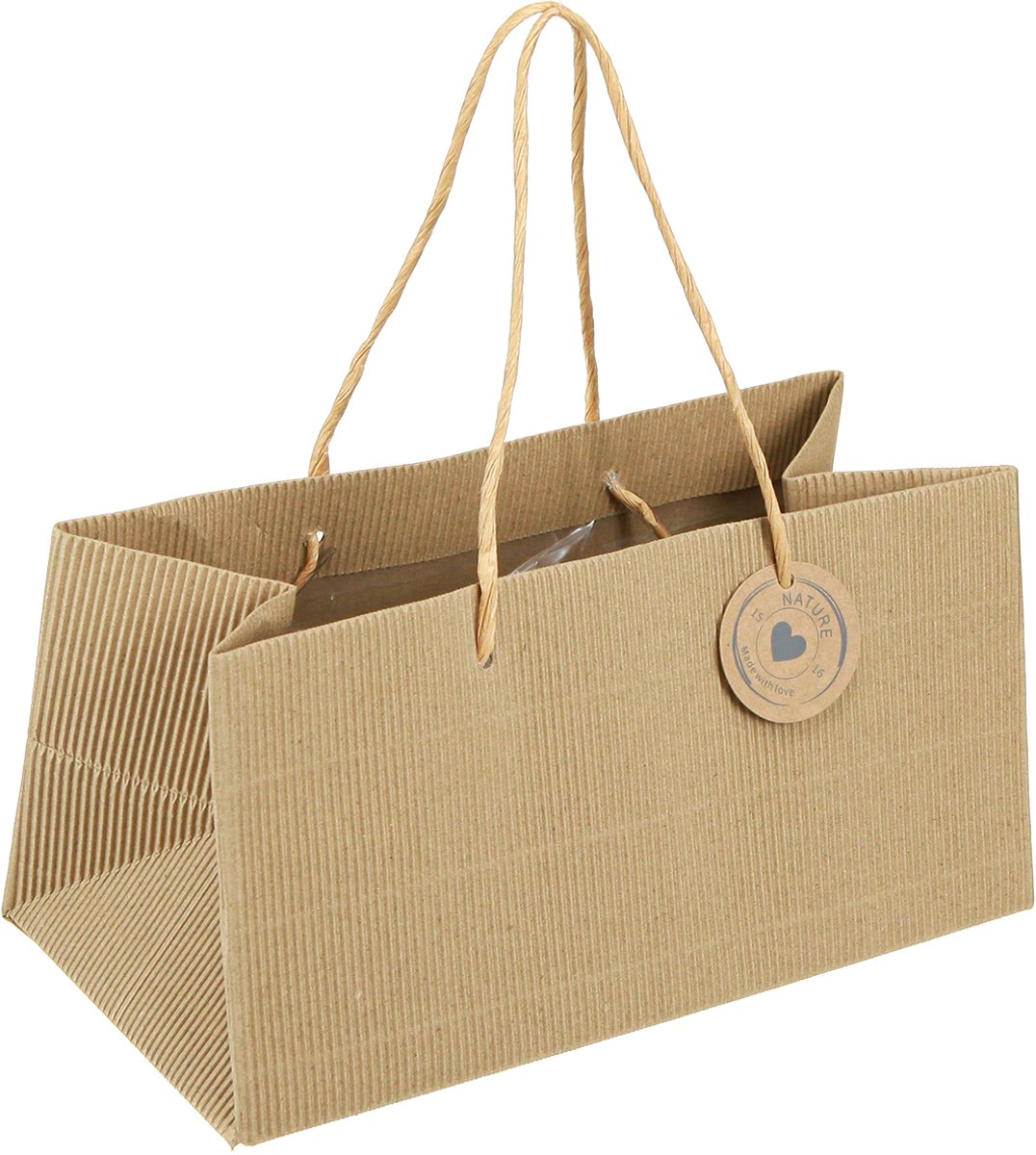 Plantenzakken papier naturel geribbeld 24x12x12cm 8 st, 8 Stück