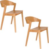 Housecraft Living Wooz eetkamerstoel Eikenhout Naturel - Set van 2