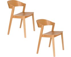 Housecraft Living Wooz eetkamerstoel Eikenhout Naturel - Set van 2